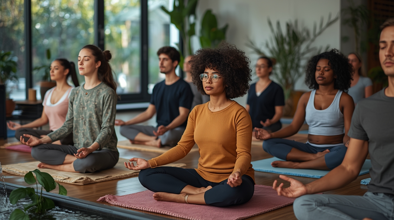 Peaceful yoga practice in nature